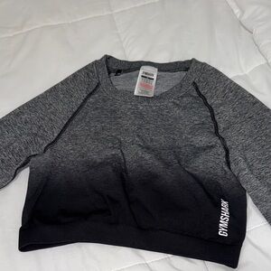 Gymshark Gray and Black Long Sleeve Tee